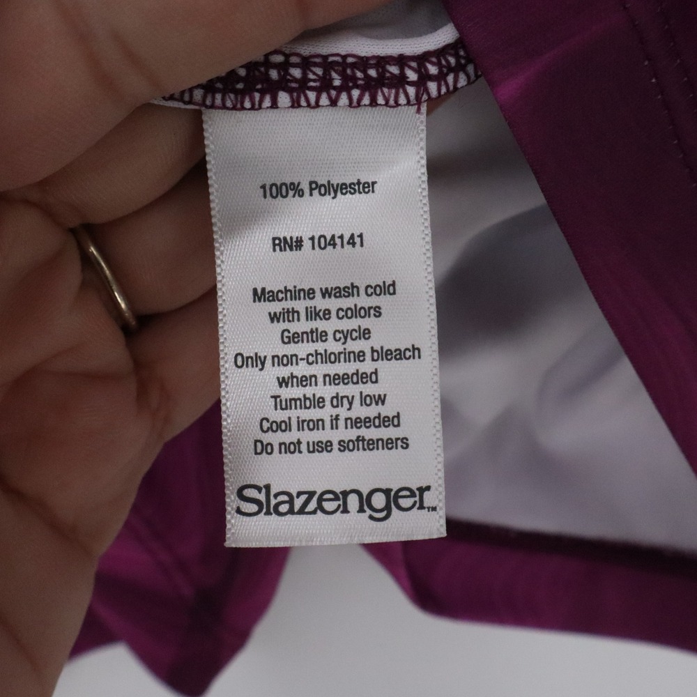 Slazenger Golf Top Womens XXL Quarter-Zip Purple Swirl Sleeveless Excellent - Picture 3 of 6